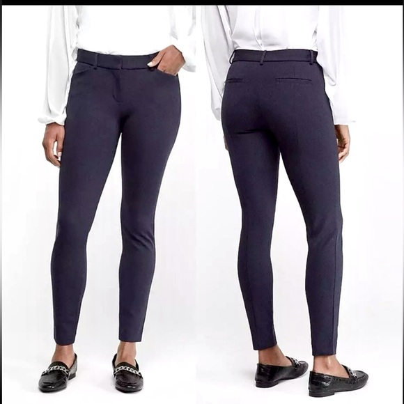 NWT Express Mid Rise Ponte Knit Stretch
Slim Skinny Trouser Dress Pants Navy 2 - Picture 1 of 10
